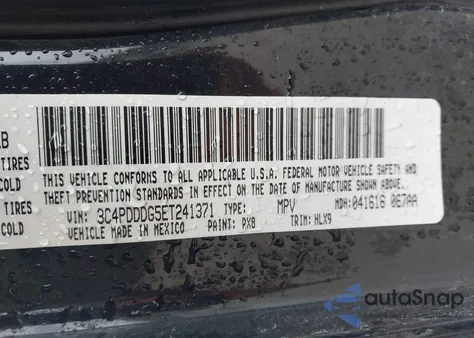 2014 Dodge Journey Limited z USA, uszkodzony, nr VIN 3C4PDDDG5ET241371